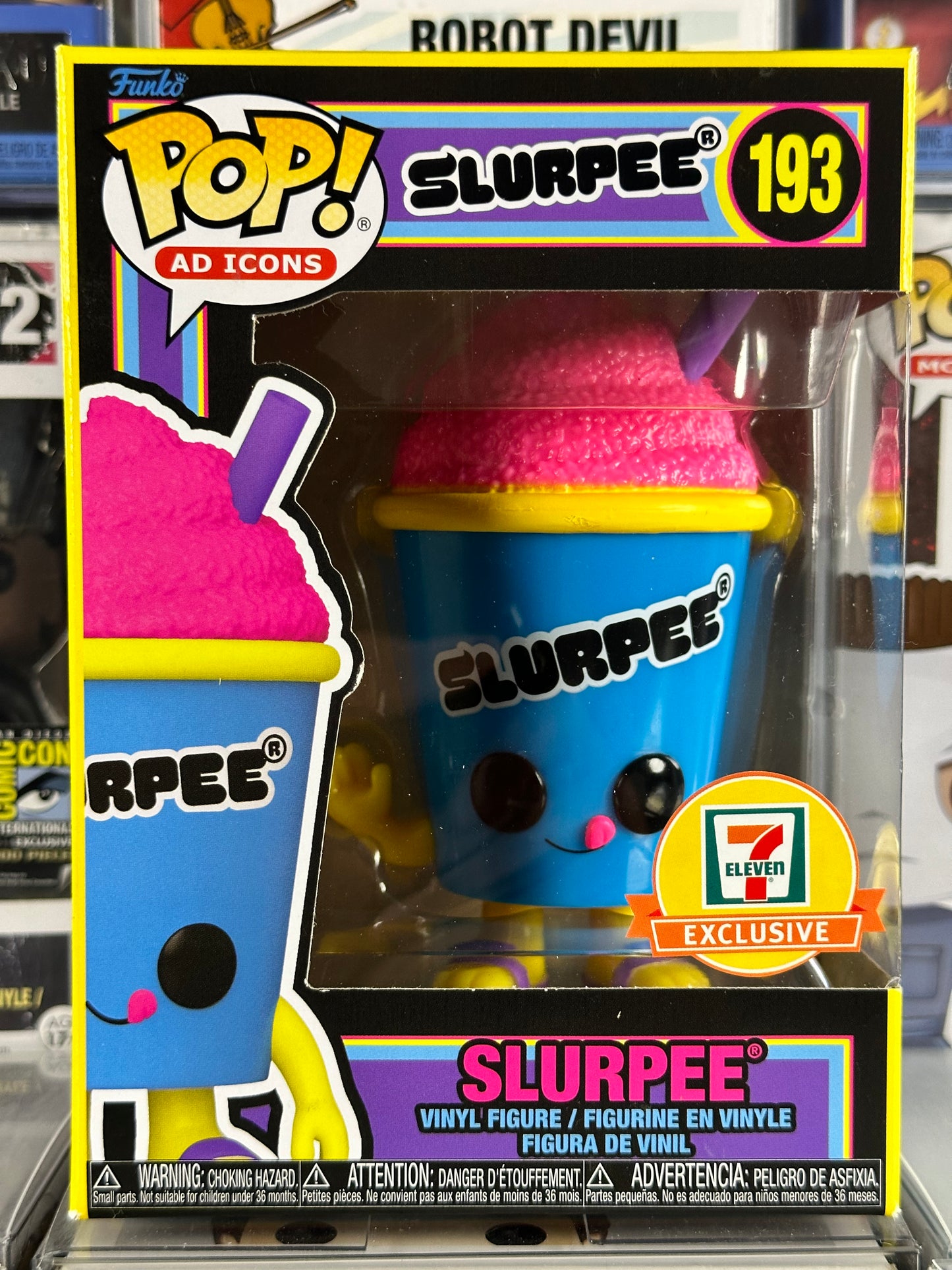 Pop Ad Icons - Slurpee (Blue Cup) (Blacklight) (193) 7 Eleven Exclusive