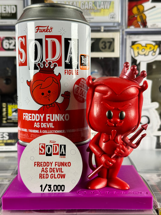 SODA Pop! - Funko Fright Night 2022 - Freddy Funko as Devil RED GLOW 3000 PCs LIMITED EDITION
