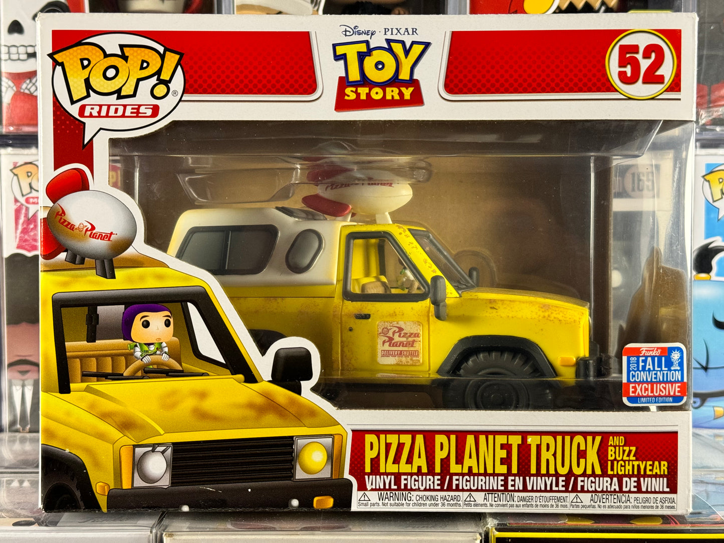 Disney Pixar Toy Story - Atracciones - Camión Pizza Planet (con Buzz Lightyear) (52) Exclusivo de la Convención de Otoño de 2018 abovedado