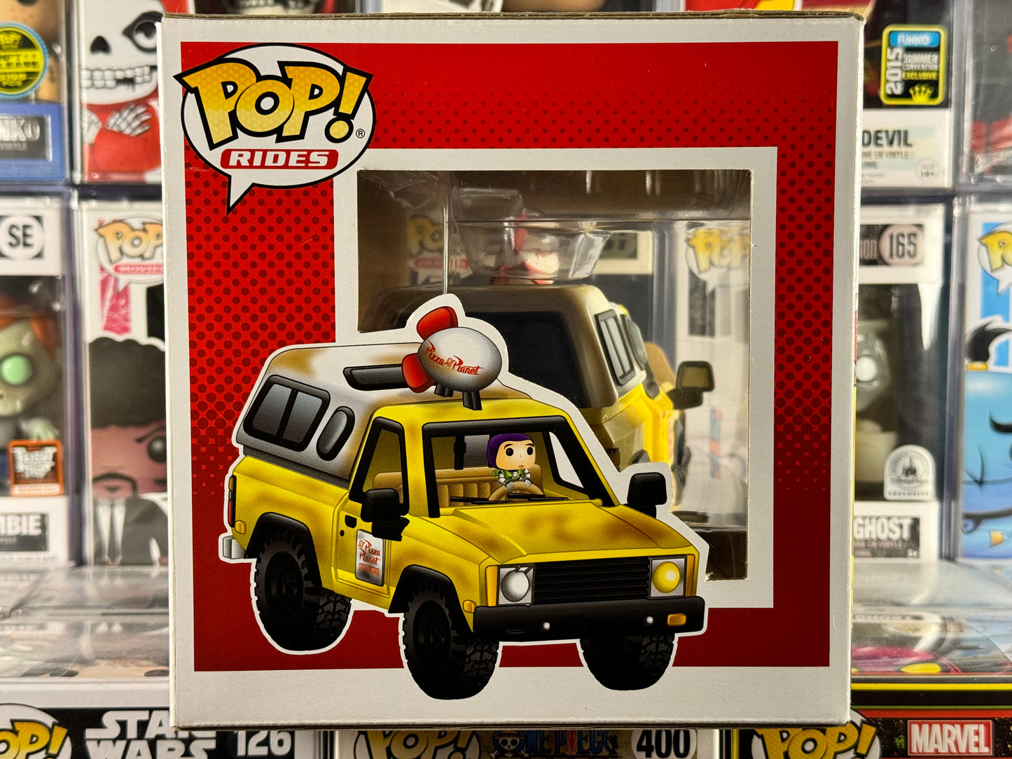 Disney Pixar Toy Story - Atracciones - Camión Pizza Planet (con Buzz Lightyear) (52) Exclusivo de la Convención de Otoño de 2018 abovedado