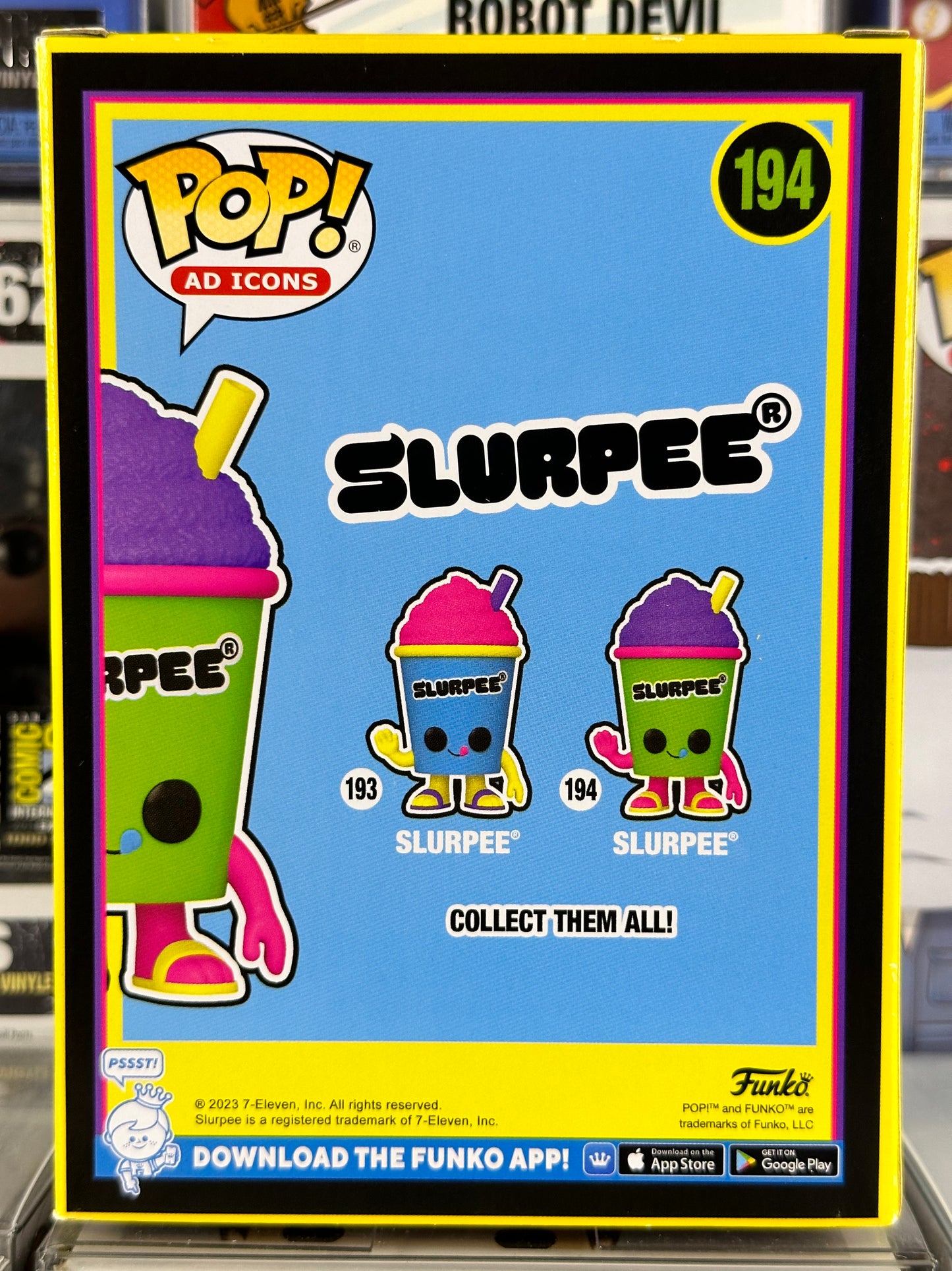 Pop Ad Icons - Slurpee (Green Cup) (Blacklight) (194) 7 Eleven Exclusive