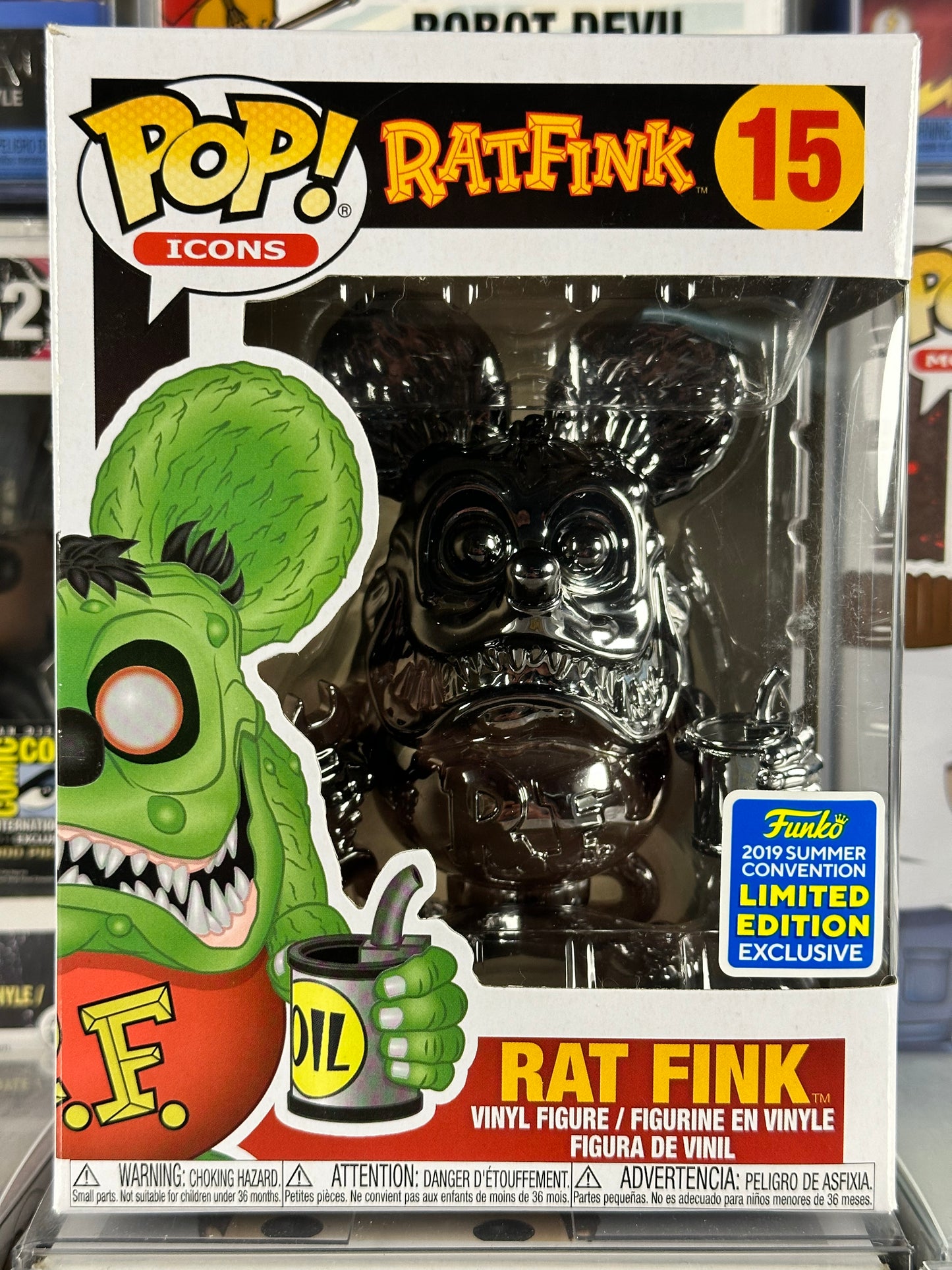 Pop Icons - Rat Fink (Black Chrome) (15) Vaulted 2019 Summer Convention Exclusive