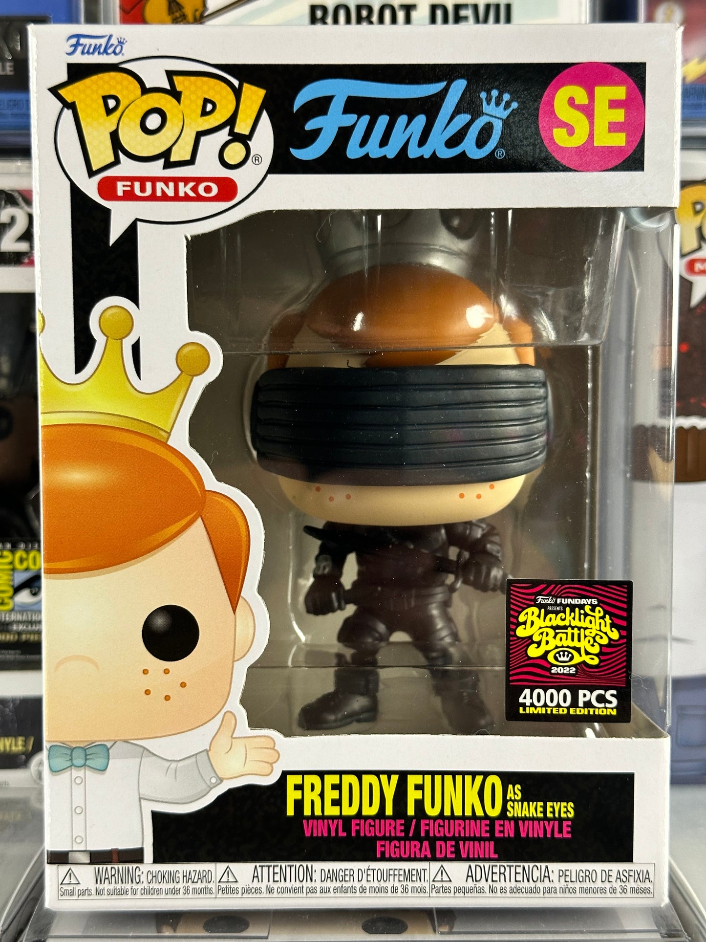 Funko Fundays Blacklight Battle 2022 - Freddy Funko como Snake Eyes (SE) 4000 PC EDICIÓN LIMITADA