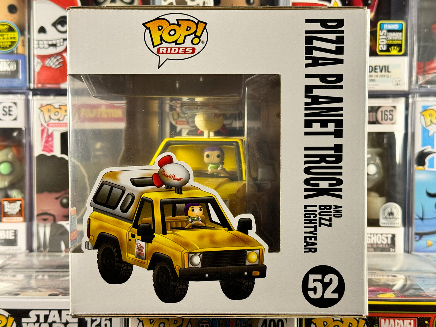 Disney Pixar Toy Story - Atracciones - Camión Pizza Planet (con Buzz Lightyear) (52) Exclusivo de la Convención de Otoño de 2018 abovedado