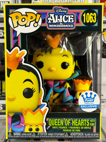 Disney Alice in Wonderland - Queen Of Hearts (w/ King) (Blacklight) (1063) Vaulted Funko Shop Exclusive