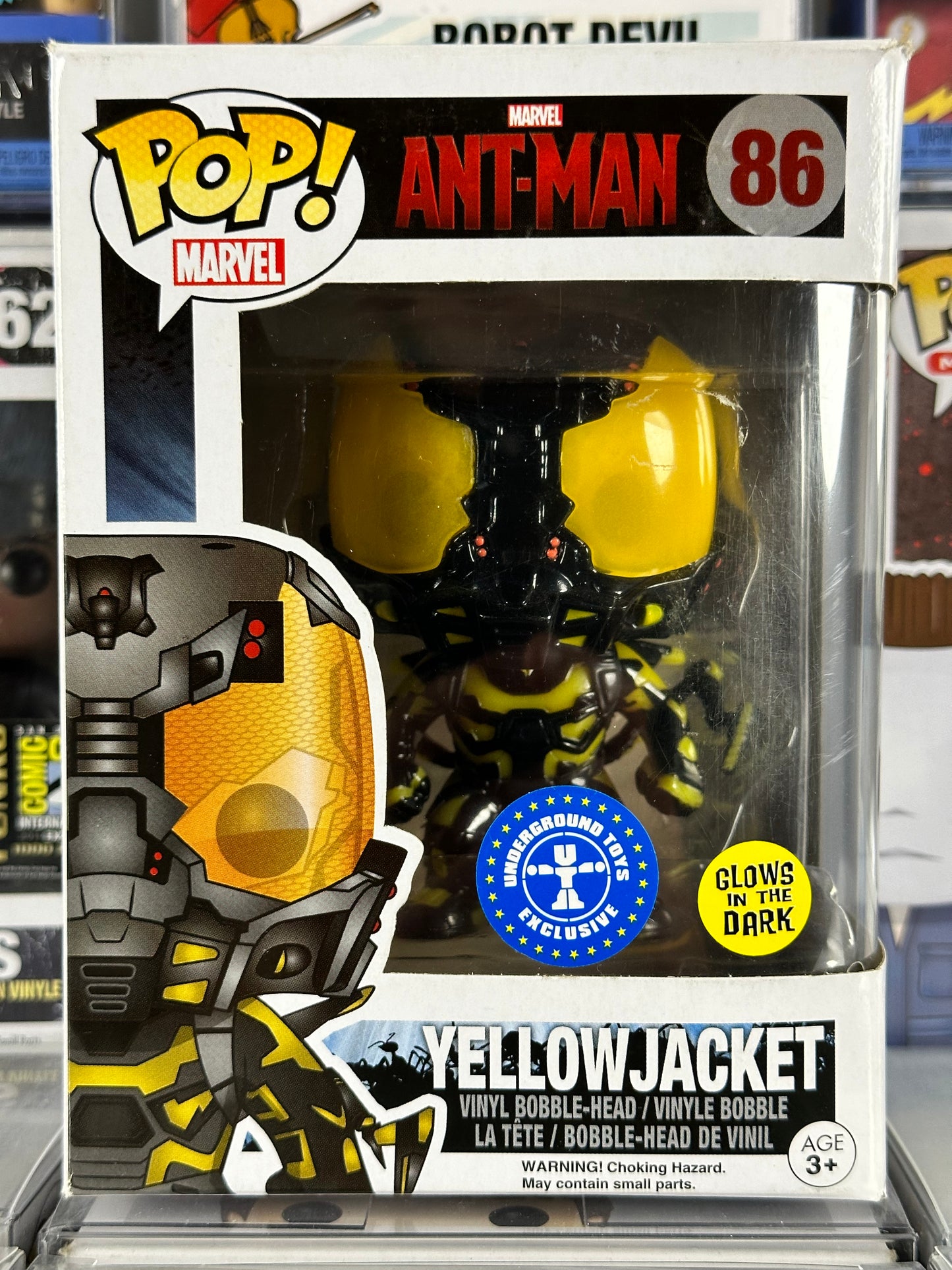 Marvel Ant-Man - Yellowjacket (brilla en la oscuridad) (86) Exclusivo de juguetes subterráneos abovedados