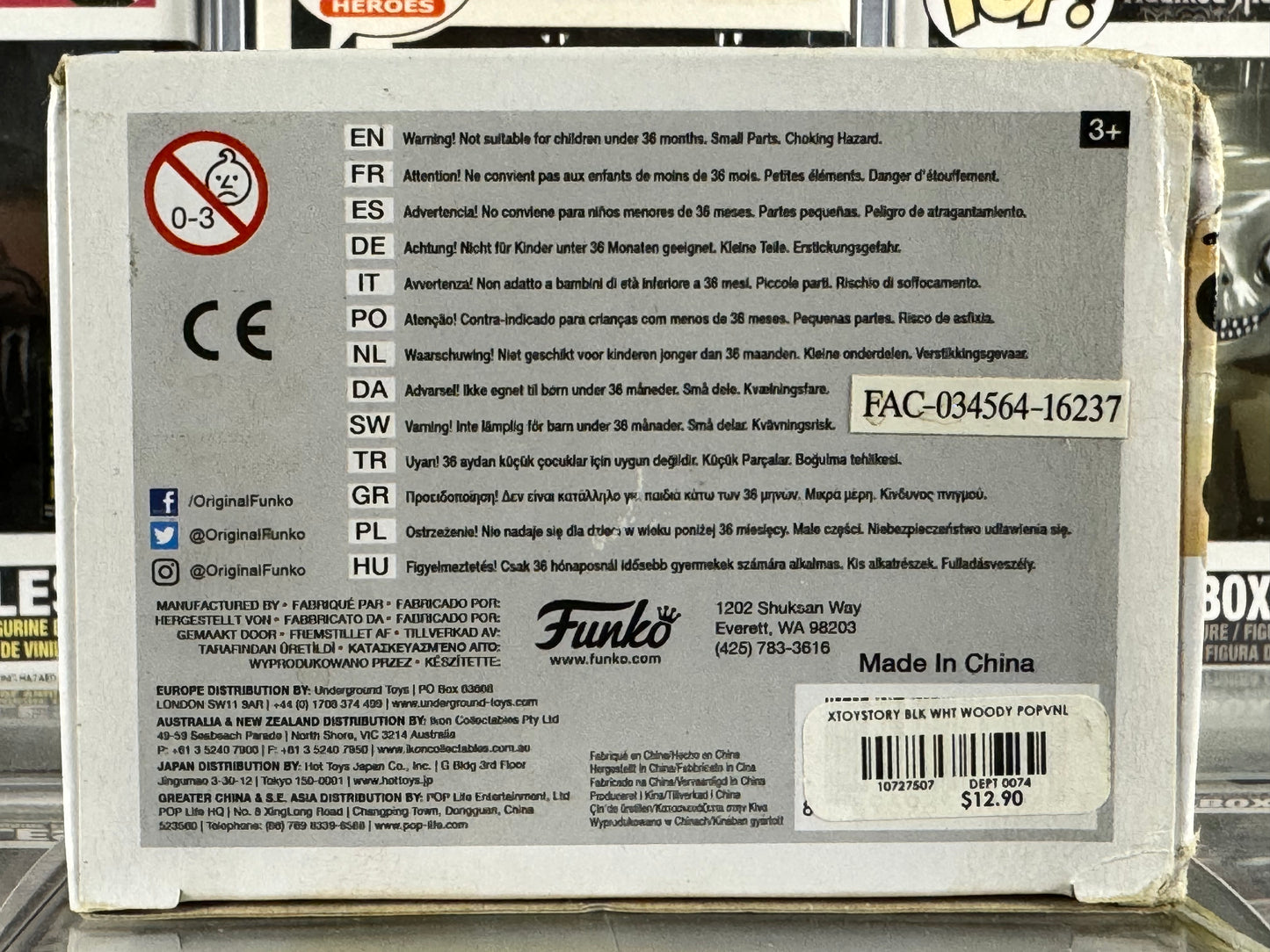 Disney Pixar Toy Story - 20th Anniversary - Woody (Black & White) (168) Vaulted BoxLunch Exclusive