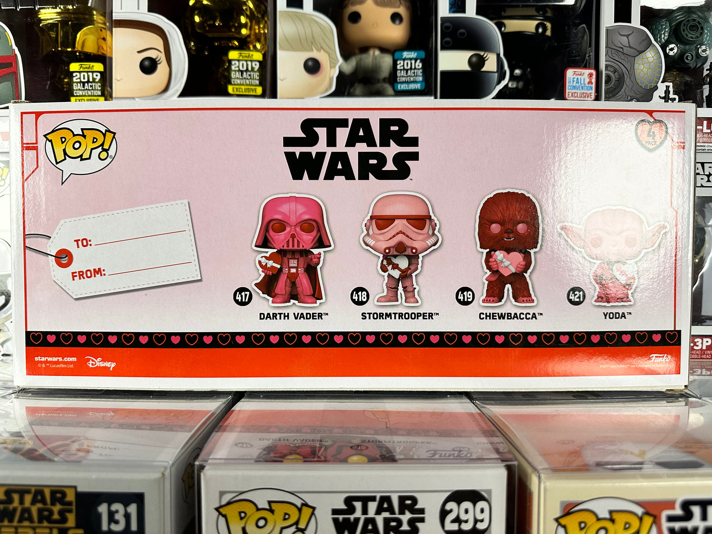 Star Wars - Darth Vader, Stormtrooper, Chewbacca, Yoda (Diamond Valentine) (paquete de 4)
