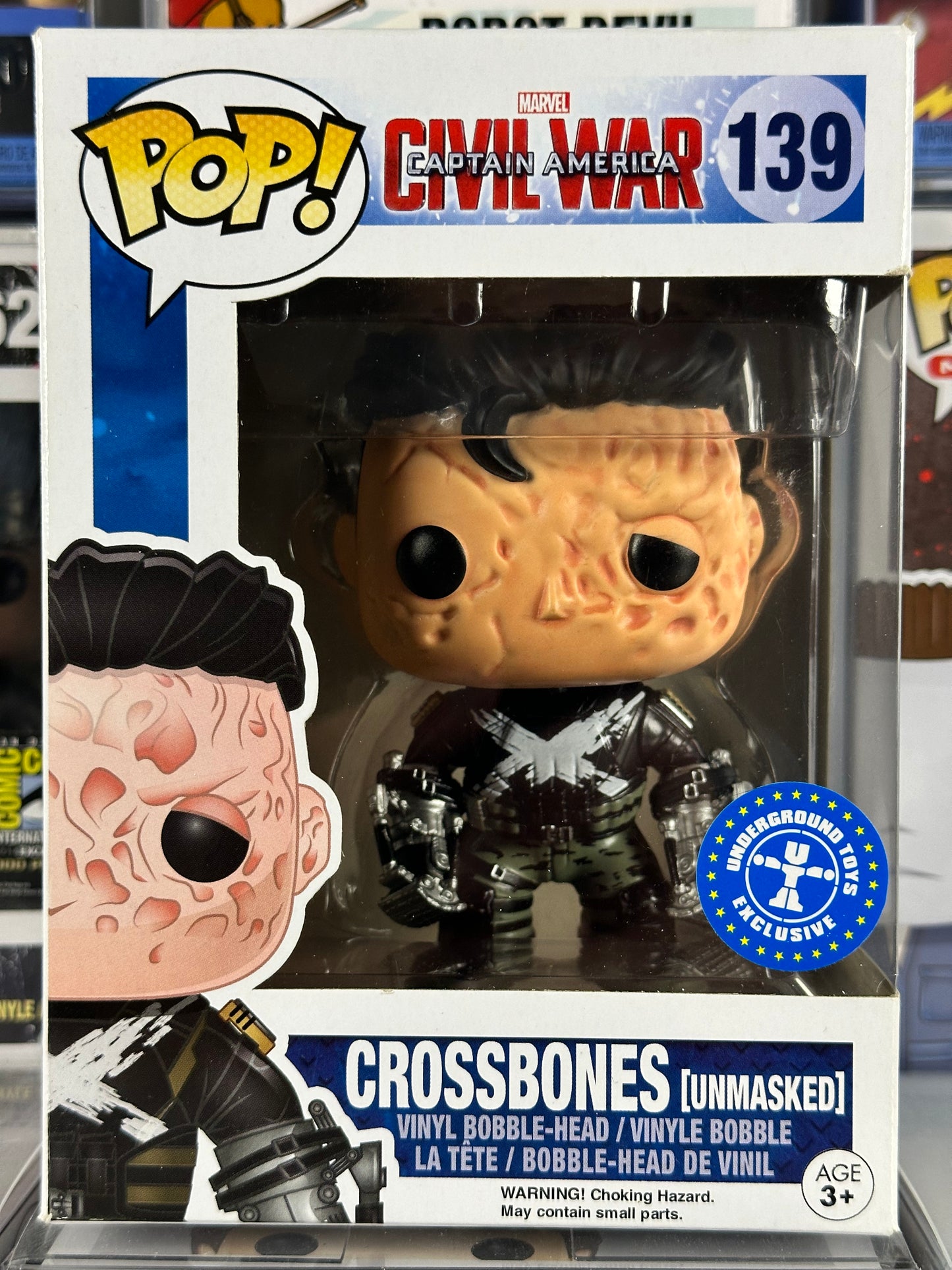 Marvel Capitán América Civil War - Crossbones (desenmascarado) (139) Exclusivo de juguetes subterráneos abovedados