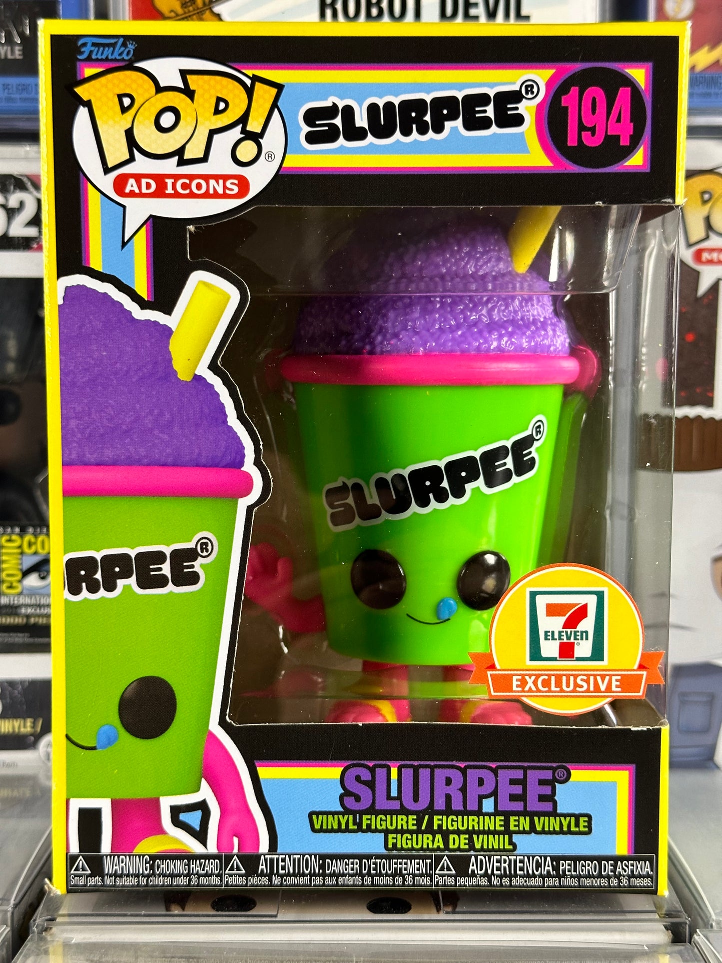 Pop Ad Icons - Slurpee (Green Cup) (Blacklight) (194) 7 Eleven Exclusive