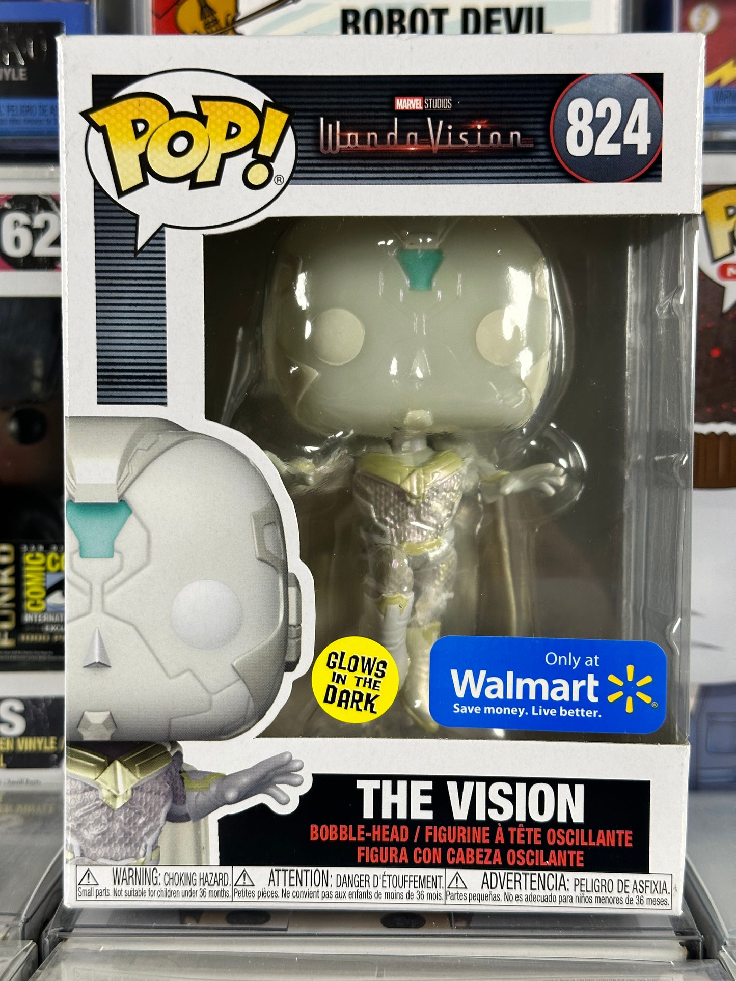 Marvel WandaVision - La visión (brilla en la oscuridad) (824) Pegatina exclusiva de WalMart
