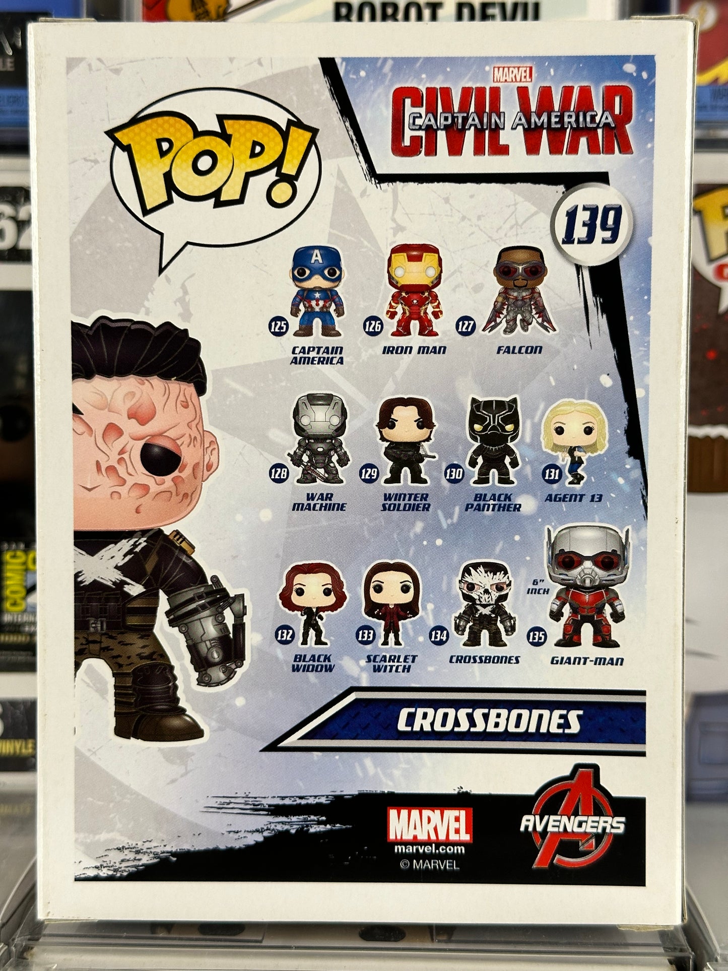 Marvel Capitán América Civil War - Crossbones (desenmascarado) (139) Exclusivo de juguetes subterráneos abovedados