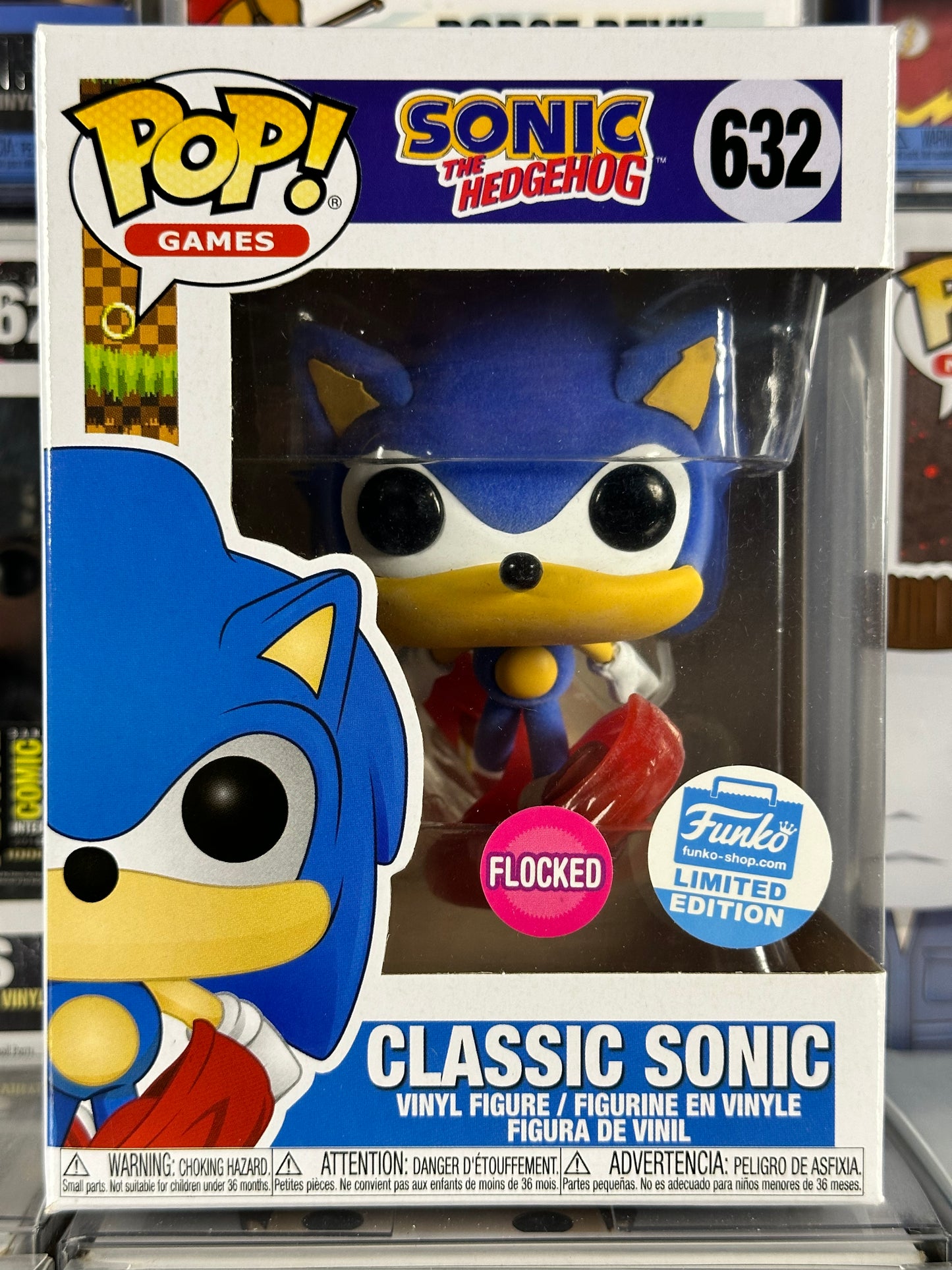 Sonic the Hedgehog - Classic Sonic (Flocked) (632) Funko Exclusive
