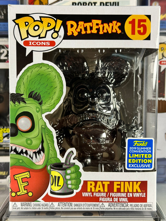 Pop Icons - Rat Fink (Black Chrome) (15) Vaulted 2019 Summer Convention Exclusive