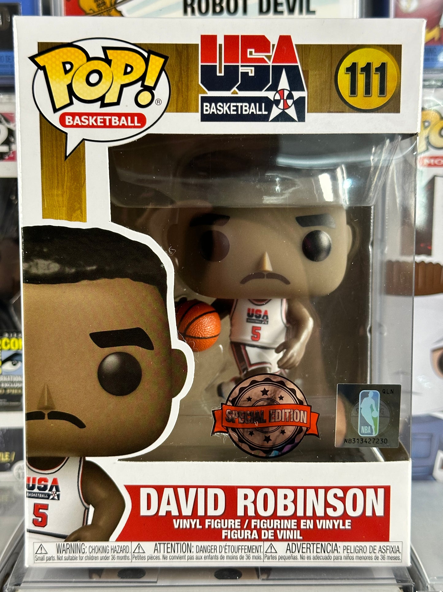 Baloncesto pop - Baloncesto de EE. UU. - David Robinson (111) Saltado