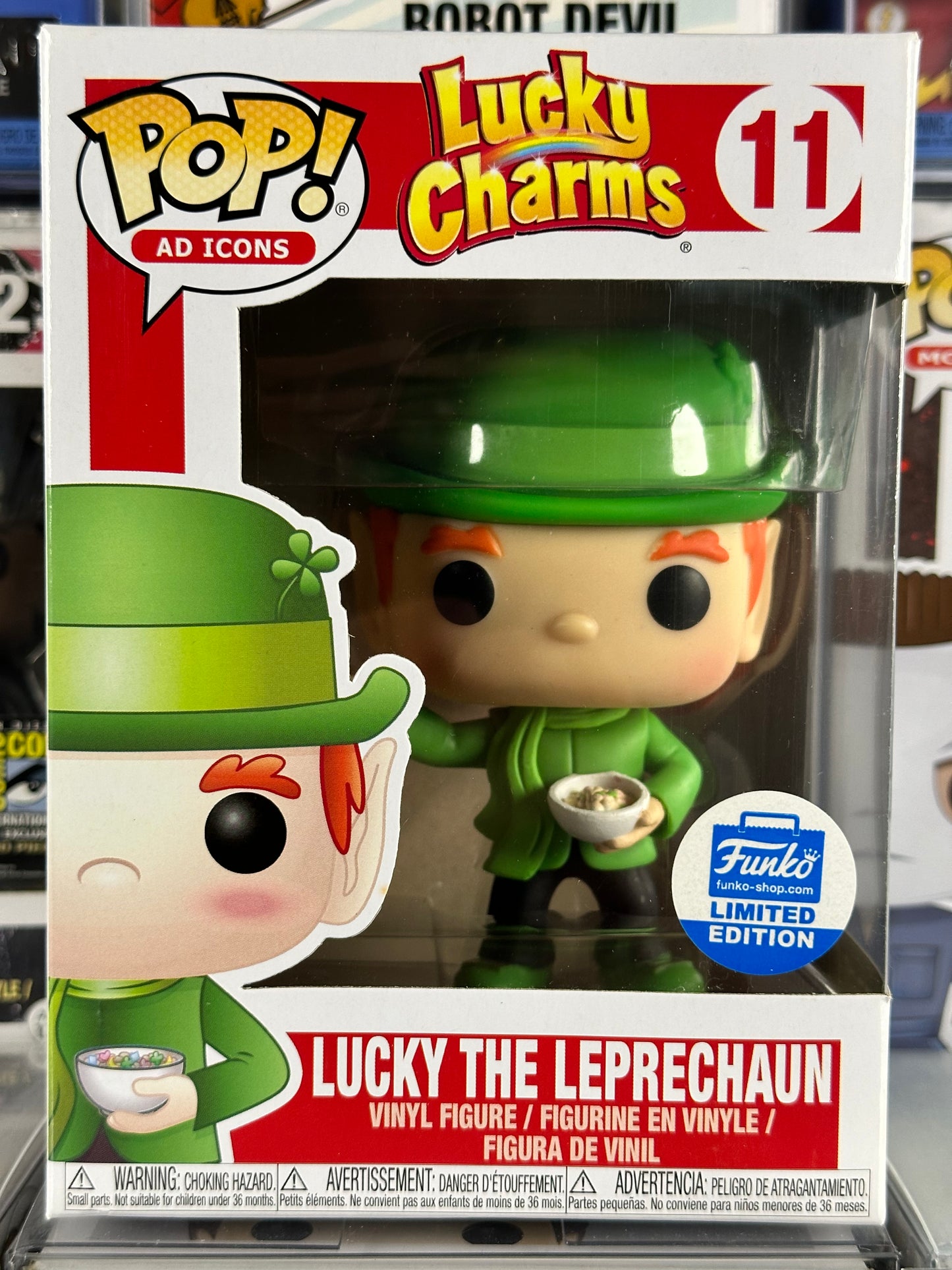 Pop Ad Icons - Lucky Charms - Lucky the Leprechaun (Cereal Bowl) (11) Vaulted Funko Shop Exclusive
