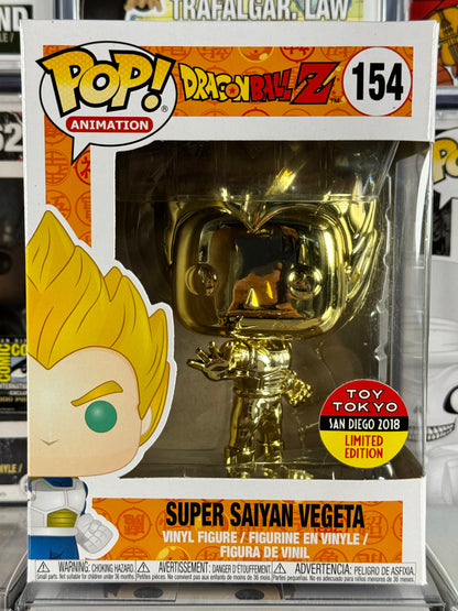 Dragonball Z - Super Saiyan Vegeta (Gold Chrome) (154) (2018 SDCC Toy Tokyo Exclusive) Vaulted