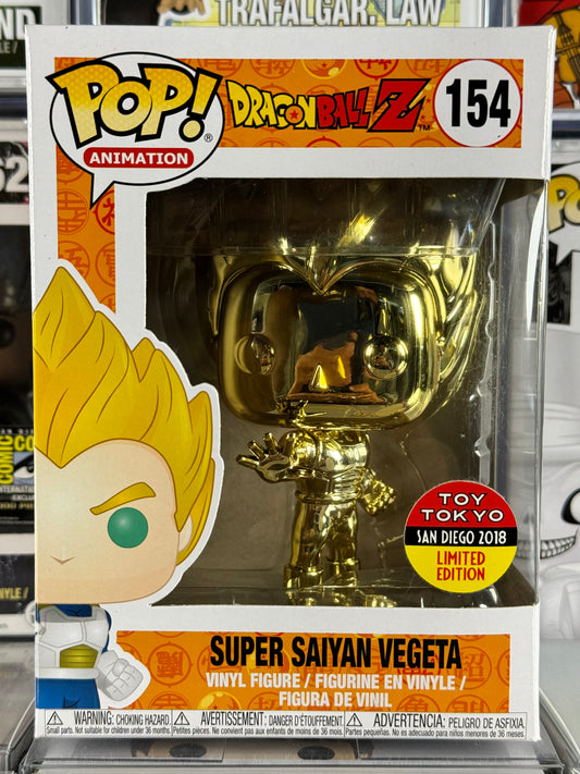 Dragonball Z - Super Saiyan Vegeta (Gold Chrome) (154) (2018 SDCC Toy Tokyo Exclusive) Vaulted