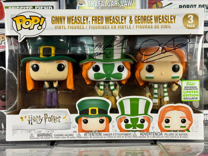 Harry Potter - Ginny, Fred & George Weasley (Quidditch World Cup) (3-Pack) Vaulted SIGNED BY JAMES AND OLIVER PHELPS WITH JSA CERTIFICATE