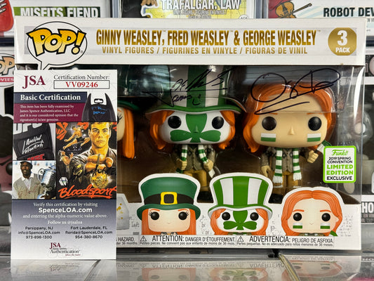 Harry Potter - Ginny, Fred & George Weasley (Quidditch World Cup) (3-Pack) Vaulted SIGNED BY JAMES AND OLIVER PHELPS WITH JSA CERTIFICATE