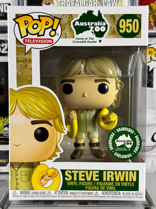 Zoológico de Australia El cazador de cocodrilos - Steve Irwin (con serpiente) (950) Exclusivo del zoológico de Australia abovedado