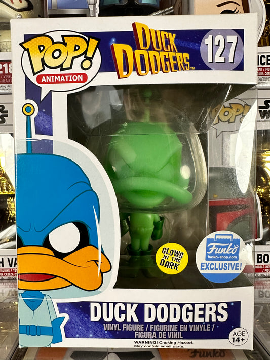 Duck Dodgers - Duck Dodgers (Green) (Glow in the Dark) (127) Funko Shop Exclusive Vaulted