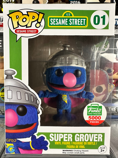Pop Sesame Street - Super Grover (Flocked) (01) (Funko 5000Pc) Vaulted