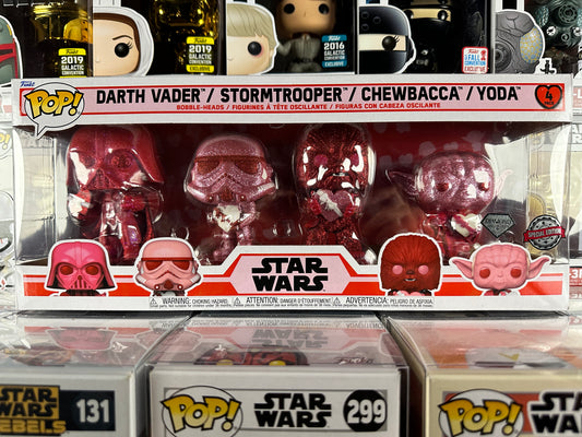 Star Wars - Darth Vader, Stormtrooper, Chewbacca, Yoda (Diamond Valentine) (paquete de 4)