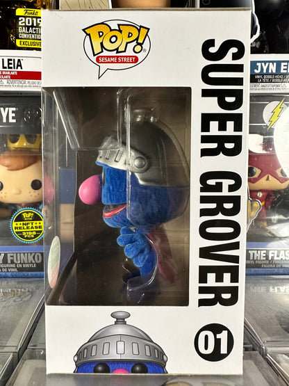 Pop Sesame Street - Super Grover (Flocked) (01) (Funko 5000Pc) Vaulted