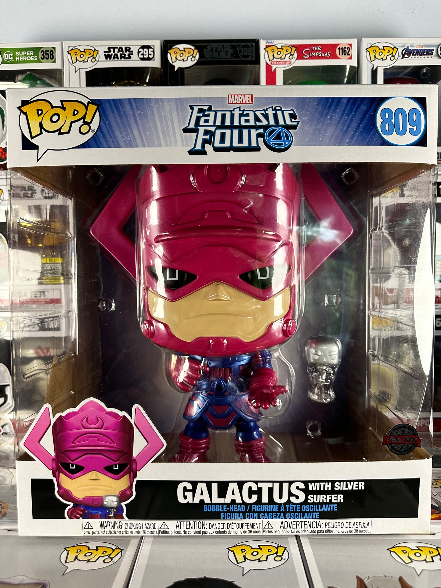 Marvel Fantastic Four - 10" - Galactus with Silver Surfer (Metallic) (809)