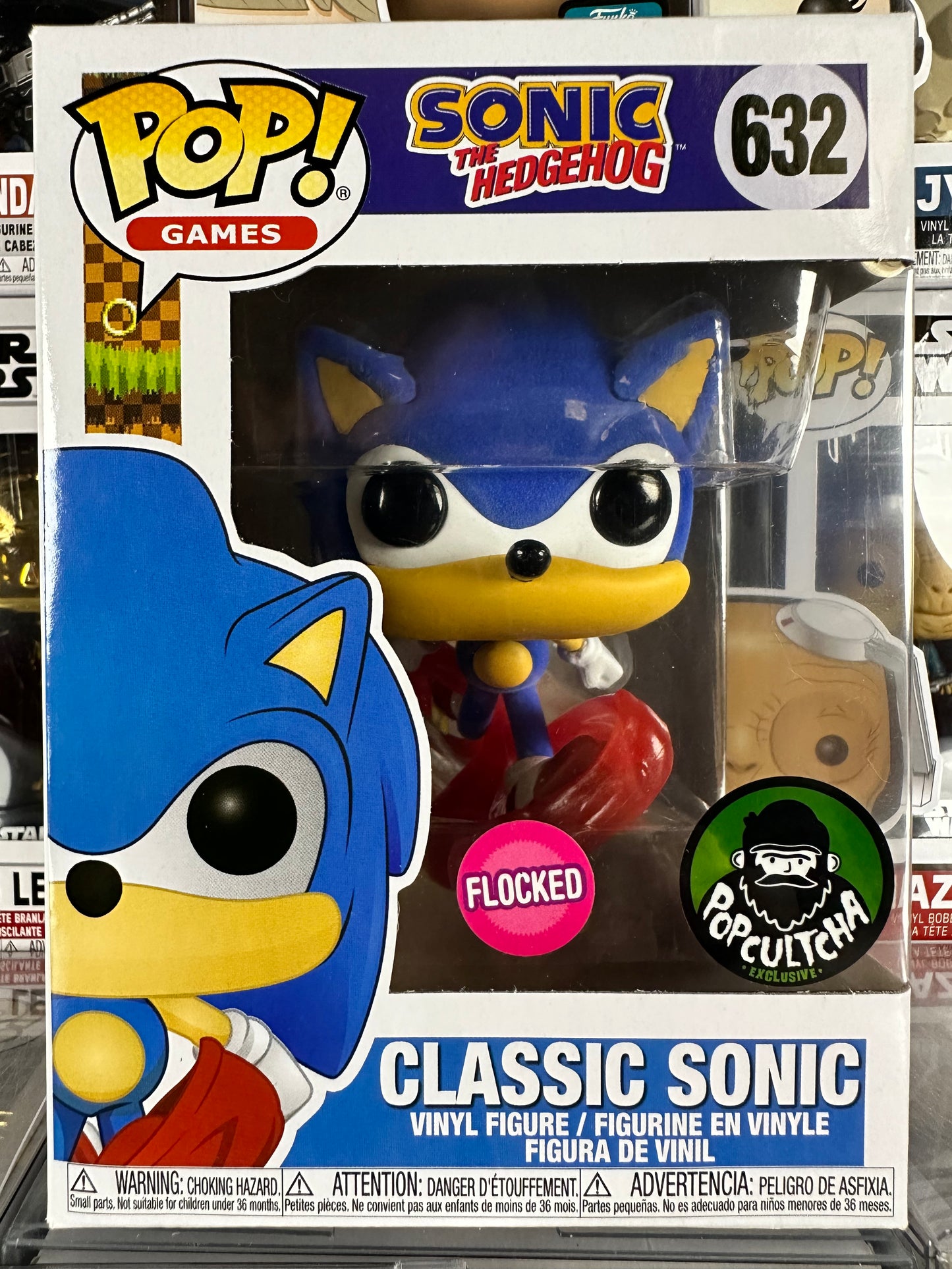 Sonic the Hedgehog - Classic Sonic (Flocked) (632) Popcultcha Exclusive